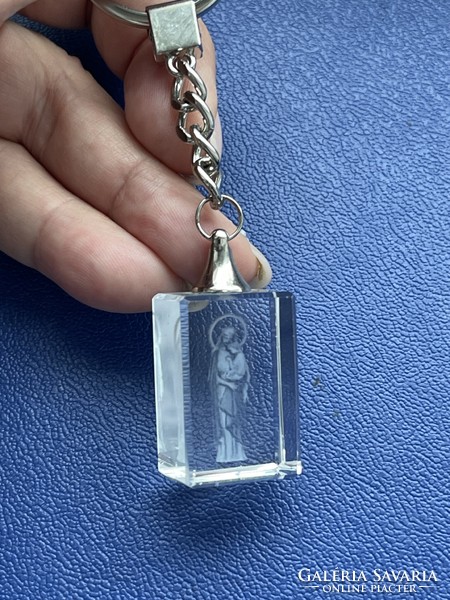 Very nice laser image crystal keychain