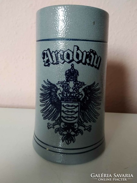 German 0.5 liter ceramic beer mug, arcobräu