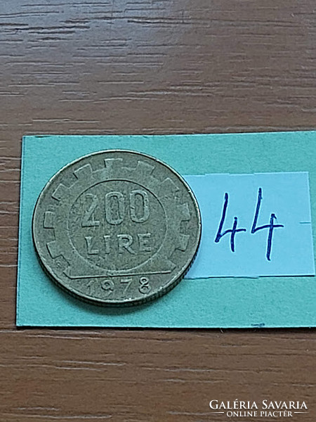 OLASZORSZÁG 200 LÍRA 1978 R, Alumínium-Bronz   44