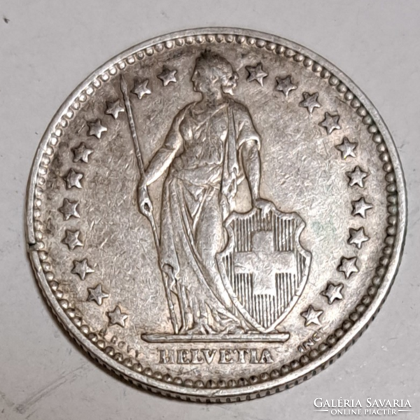 1928. Switzerland 0.835 silver 2 francs only 750 thousand pieces were made. (53)