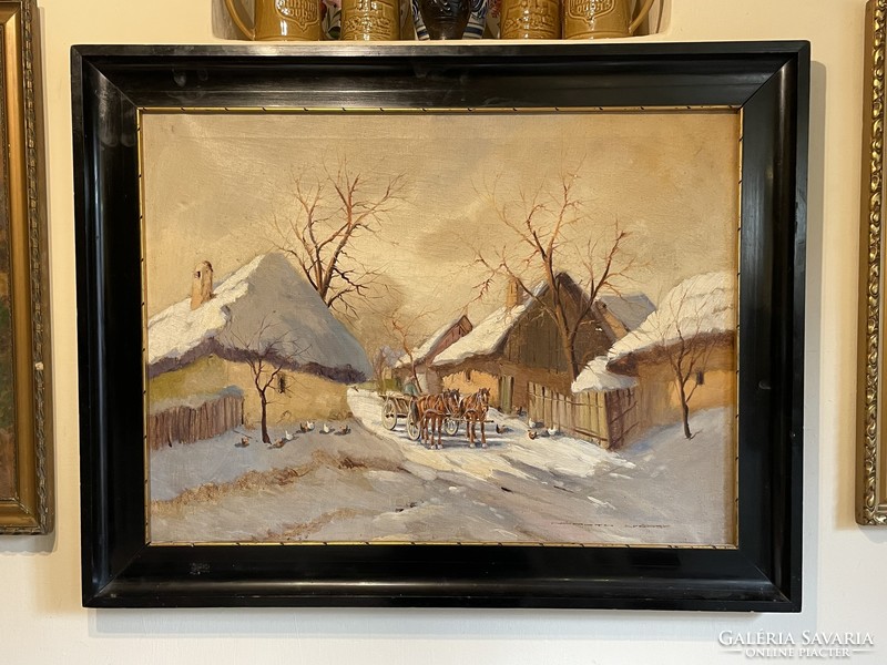 Among Németh's gypsy houses..60X80cm + frame