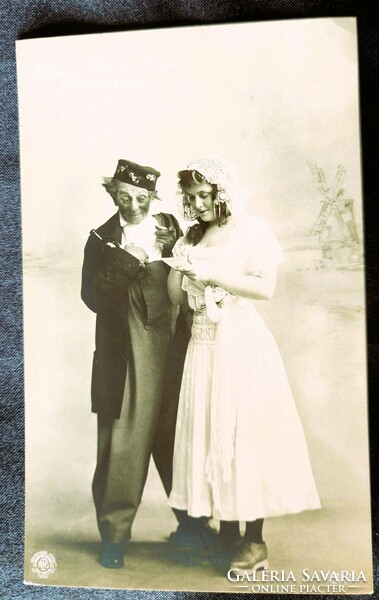 Cca. 1924 PETRÁSS SÁRI A DIVA PRIMADONNA + BOROSS A HOLLANDI LEÁNY JELZETT FOTÓLAP STRELINSKY FOTÓ