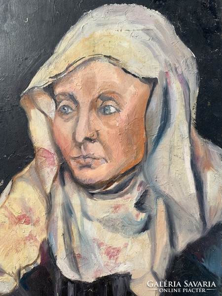 Female portrait (marked by Hörcher) oil on cardboard around 1930
