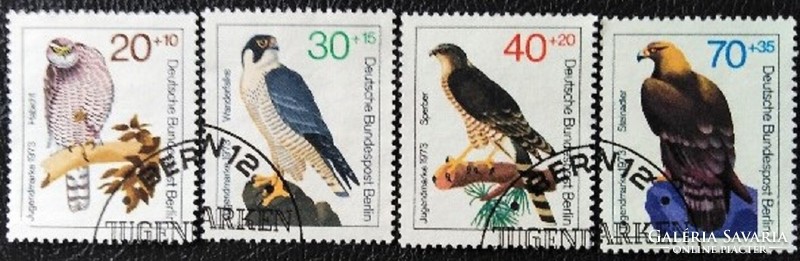 BB442-5p / Németország - Berlin 1973 Ifjúságért : ragadozó Madarak bélyegsor pecsételt