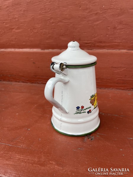 Bocis cow 12cm tall enamelled coffee pot jug nostalgia piece rustic decoration
