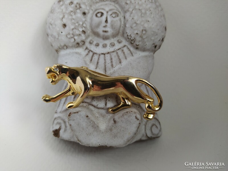 Gilded panther brooch