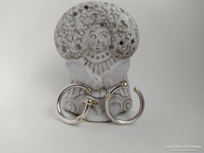 Extreme style vintage silver hoop earrings