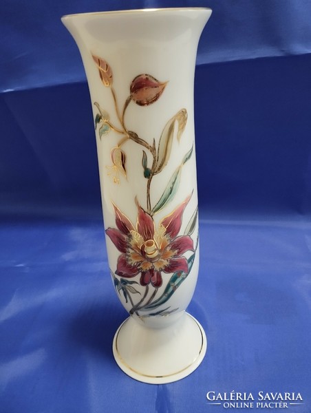 Zsolnay orchid motif vase