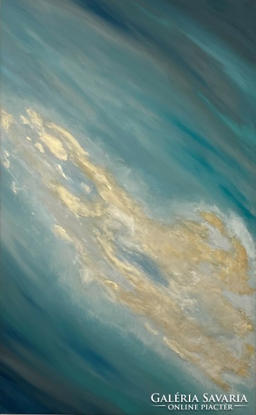GOLDEN ISLAND - absztrakt festmény Kuzma Lilla