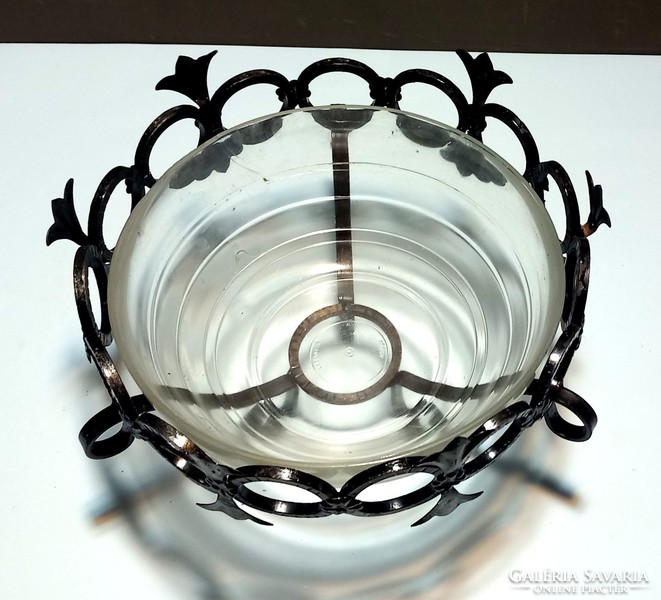 Wrought iron glass bowl table center negotiable art deco design