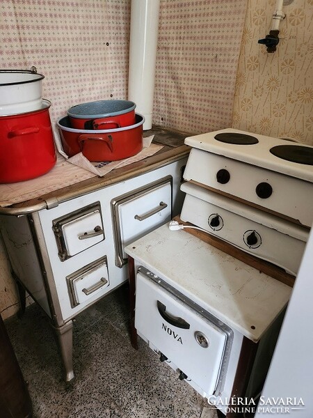 Sparhelt stove (bakes/cooks, heats)
