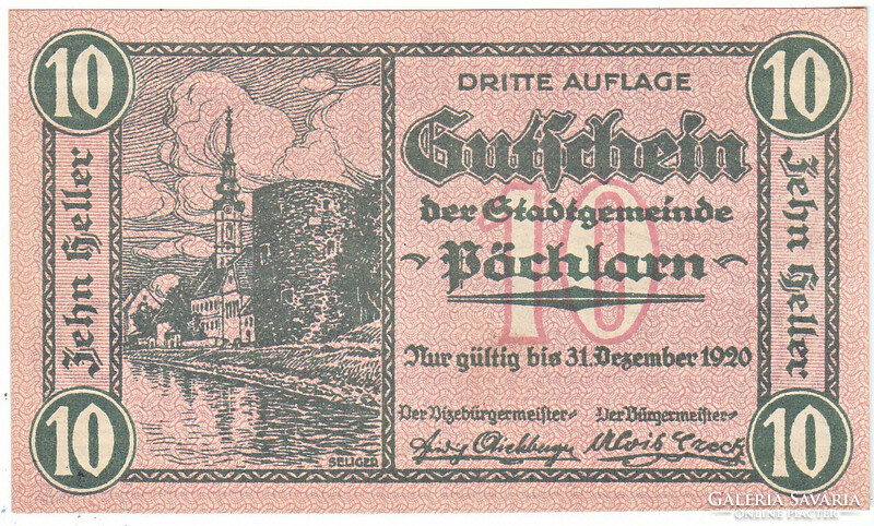 Austrian emergency money 10 heller 1920 3rd Edition