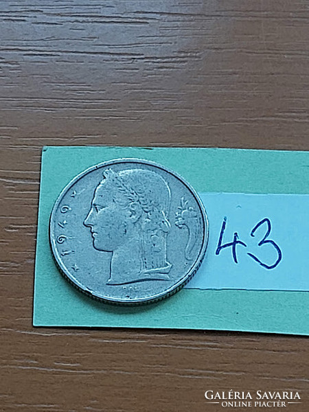 Belgium belgie 5 francs 1949 copper-nickel 43