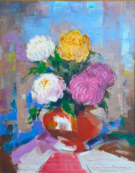 Aristide Szendy (1903 - 1972): asters in a vase
