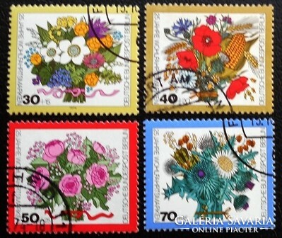 Bb473-6p / Germany - berlin 1974 flower bouquets stamp series stamped