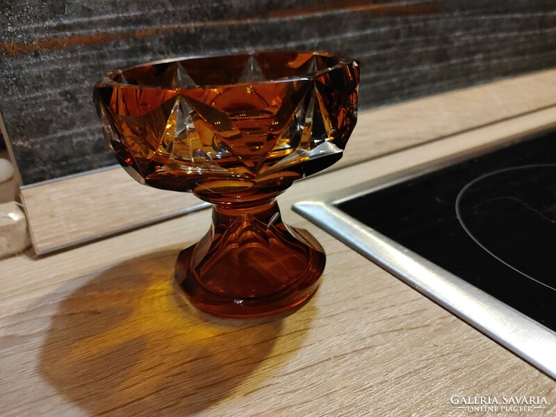 Amber glass goblet