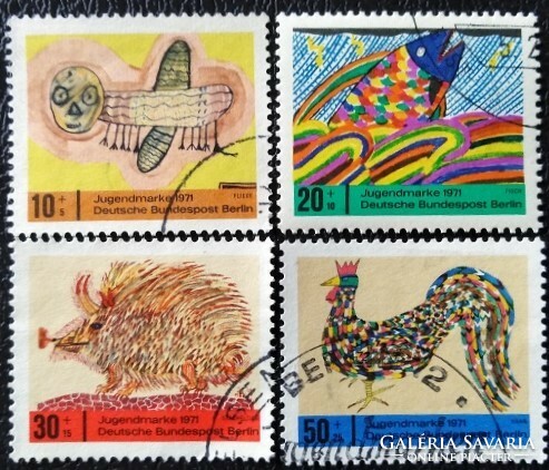 Bb386-9p / Germany - Berlin 1971 for youth : children's drawings stamped