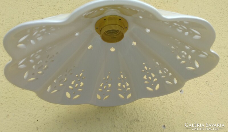 Adjustable ceiling lamp with openwork porcelain covers