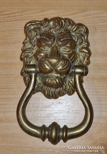 Copper lion door knocker