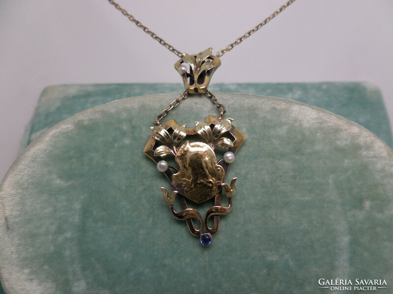 Art Nouveau antique gold necklace / necklace / necklace