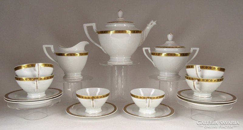 1F519 old schlaggenwald porcelain tea set 6 pcs.