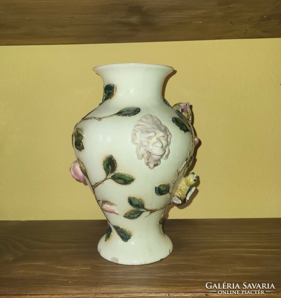 19. századi Antik Zsolnay faun fejes váza