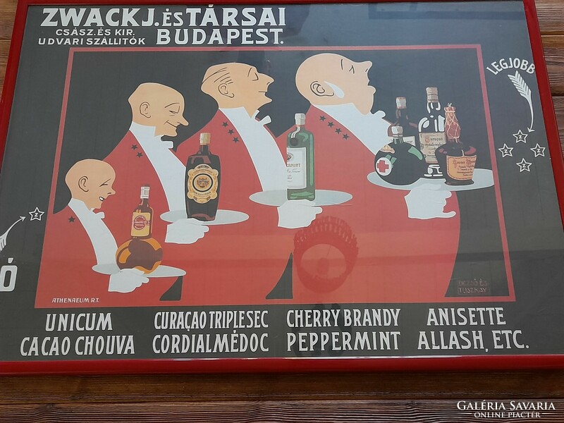 Zwack j. And his companions Budapest large-scale poster in the garden, unicum, 75 x 103 cm reprint