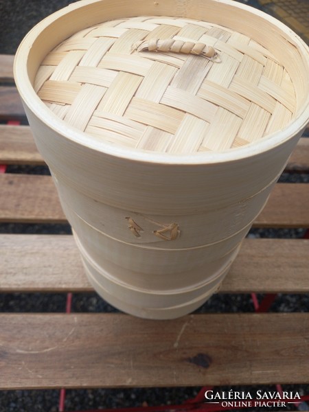 Bambusz pároló fedő, melegentartó/Kinai konyha