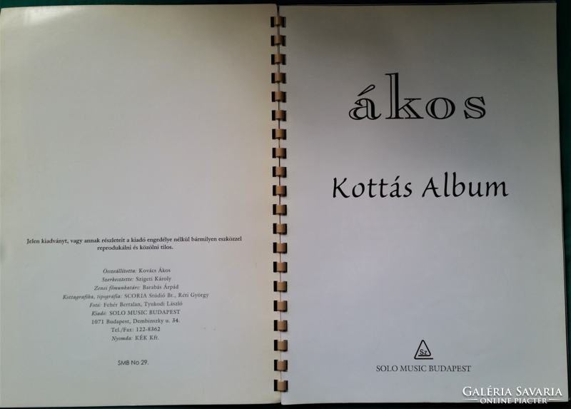 Ákos Kovács: sheet music album > music > light music > sheet music > Hungarian