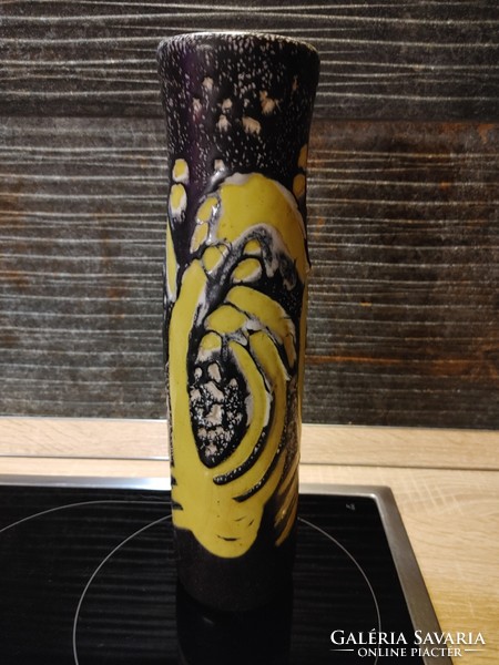 Industrial artist's juried shrink-glaze vase 30 cm