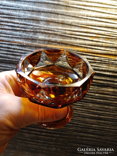 Amber glass goblet