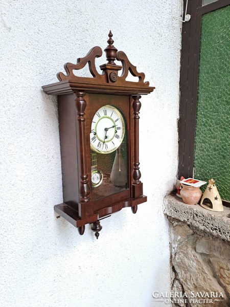 Tin German style 1/4 strike wall clock