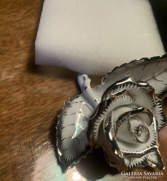 Herend silver rose