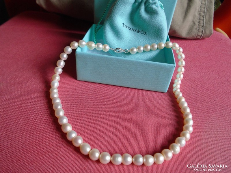 Genuine landscape, quality large-eyed white baroque true pearl necklace