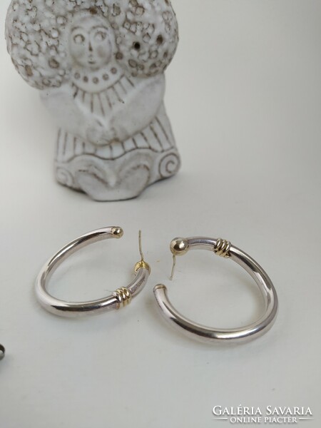 Extreme style vintage silver hoop earrings