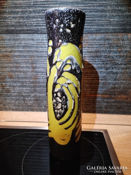 Industrial artist's juried shrink-glaze vase 30 cm