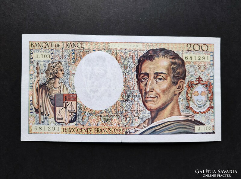 Franciaország 200 Francs / Frank 1992, VF+