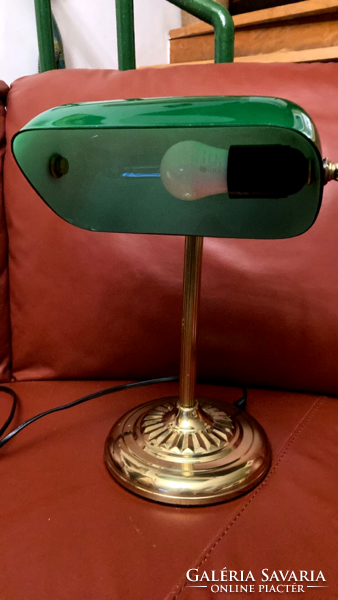 Bank lamp with a copper base