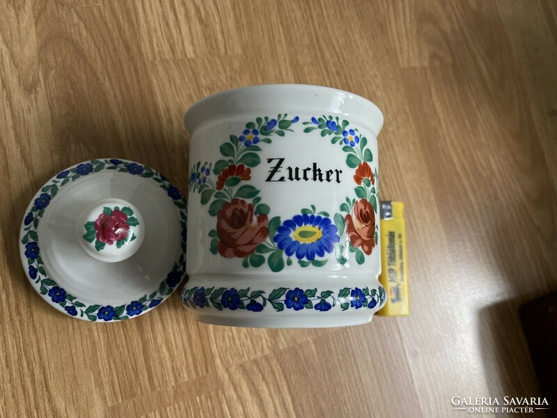 Antik  Német kézzel festett porcelán fűszertartó, cukortartó.