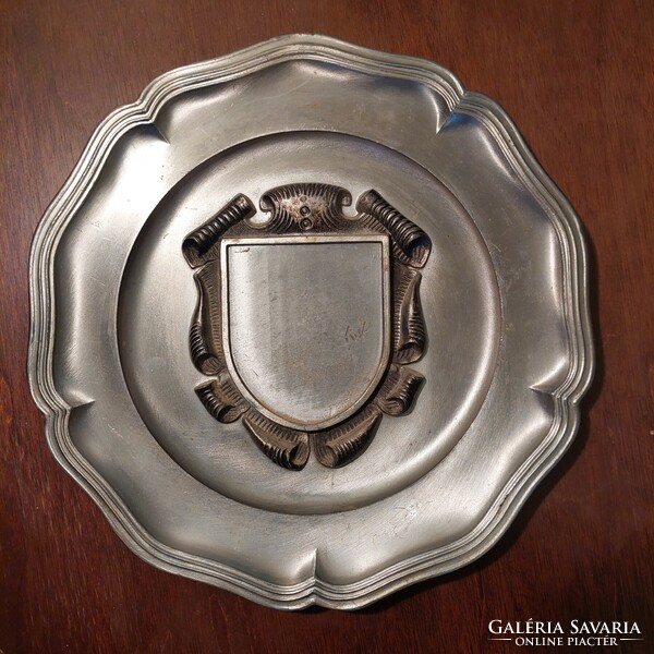 Embossed pewter wall plate!