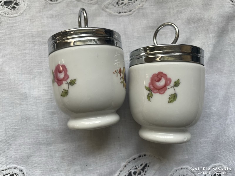 Royal Worcester English porcelain egg cooker in a pair