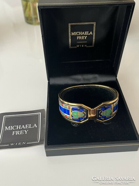 Michaela frey wille freywille s size egyptian scarab collection bracelet contessa