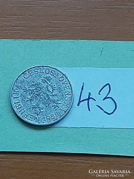 Czechoslovakia 1 haleru 1959 alu. 43