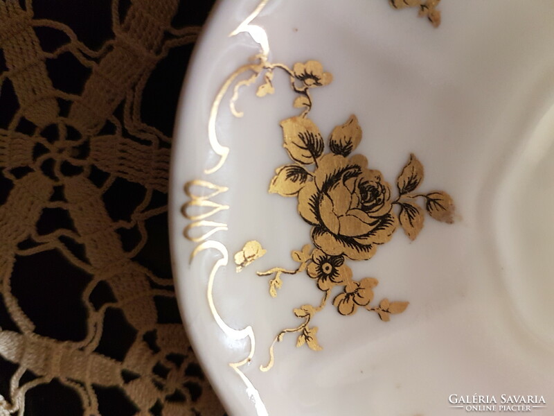 1920s-1930s Zsolnay coffee saucer, marked, with nice gilding to fill in gaps