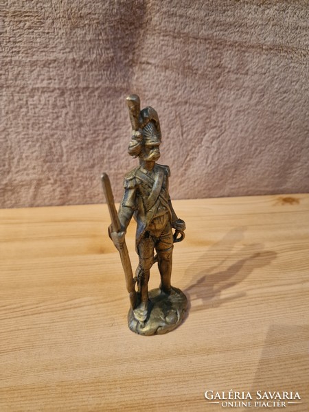 Solid copper soldier statue