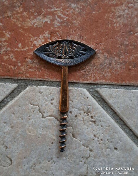 Vintage industrial copper corkscrew