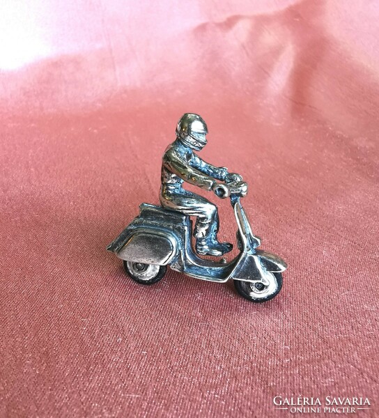 Silver miniature motorcycle