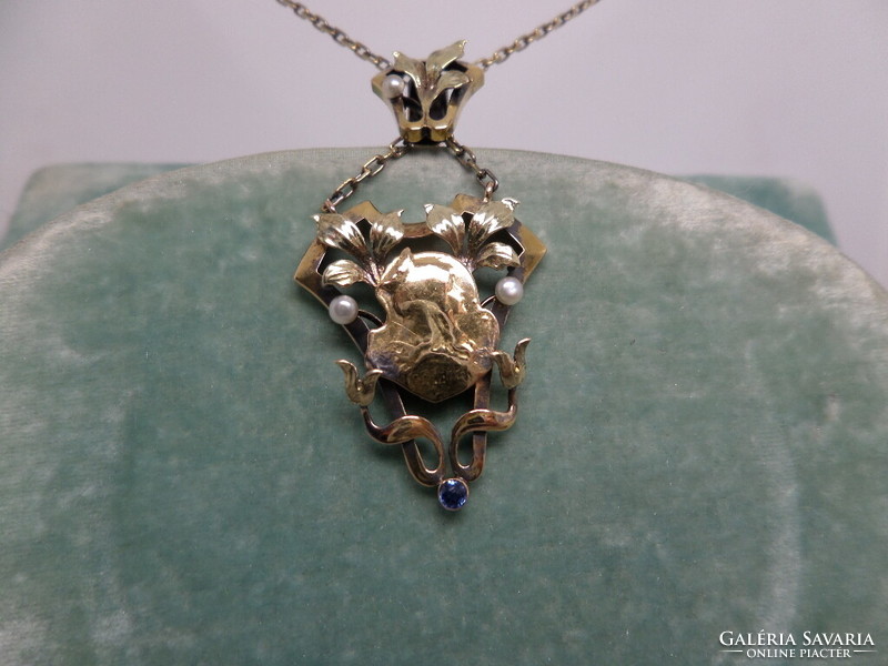 Art Nouveau antique gold necklace / necklace / necklace