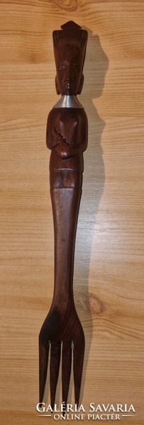Fork leaf opener made of ebony wood