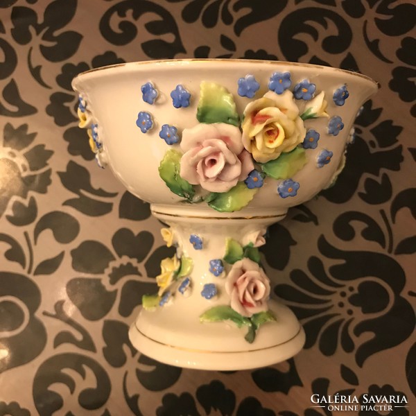 Antique rosy forget-me-not dreamy beautiful porcelain sole offering